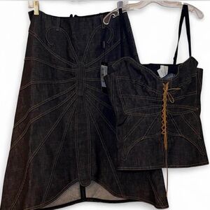 Dolce & Gabbana Black Denim Skirt
